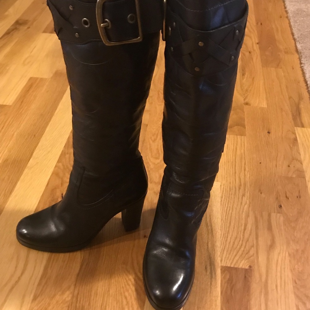 COACH Black Leather Boots Size 6